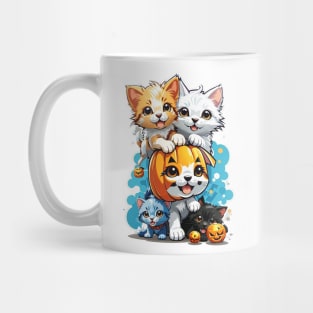 Kawaii Kittens And Dogs Playing Mug